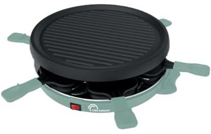 Little Balance 8948 Cheese & Fun, Raclette Grill, 2 en 1, hasta 6 personas, sin PFAS, 800 W, abeto