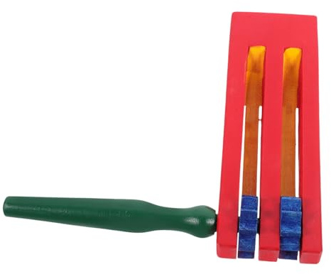 SUPVOX Wooden Ratchet Noise Maker Castanet with Long Handle for Early Music Education Percussion Instrument Cheer Soundboard for Performances and Sports Events