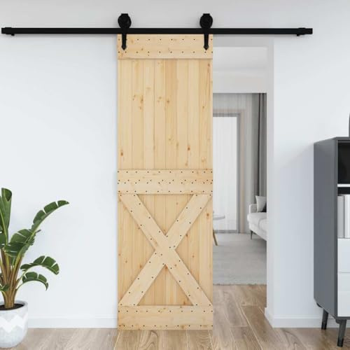 Puerta corredera, puerta 70 x 210 cm, puerta interior de madera maciza de pino, puerta de habitación, puerta de entrada lateral para baño, oficina, salón, cocina