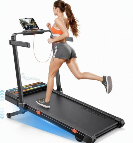 Tapis de Course pour la Maison avec Inclinaison, Tapis de Marche 6 en 1 avec Inclinaison Automatique de 0 à 15%, Tapis de Course Pliable 3.0 HP pour la Maison et Le Bureau, avec Haut-Parleur