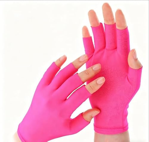 4 pares de guantes UV para manicura de gel, guantes de protección de luz UV UPF sin dedos, guantes de lámpara de uñas de gel anti UVA UVB para lámpara de uñas de gel, guantes de luz UV sin dedos para