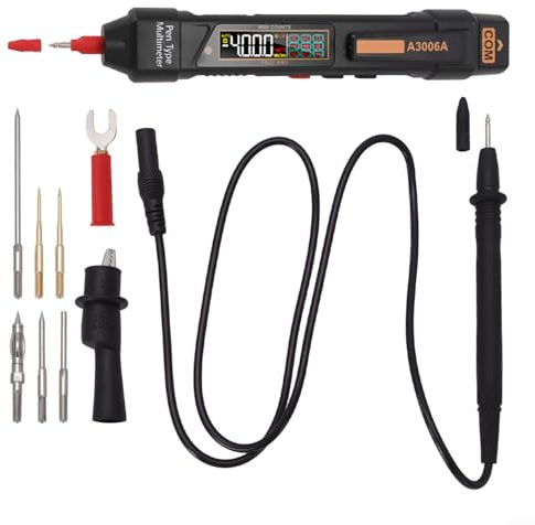 A3006A Pen Digital Multimeter 4000 Count with AC DC Voltage, Resistance, Capacitance Measurement and NCV Detection for Electrical Use (A3006 Pro)