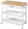 Yaheetech Carrello da Cucina Bianco a 3 Ripiani con Ruote Cassetto Carrello di Servizio Carrellino Portaoggetti Multiuso Salvaspazio Stile Moderno Porta Microonde 101,5 x 51 x 92,5 cm