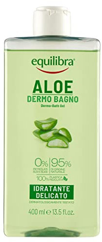 Equilibra Aloe Dermo-Bagno, Gel-Doccia ad Azione Idratante, Emolliente e Rinfrescante, per una Pelle Pulita e Profumata, Con Succo di Aloe, Glicerina ed Estratto di Mela Bio, 400 ml