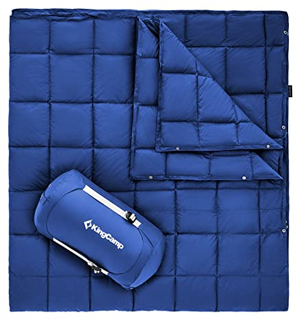 KingCamp Couverture de Camping Pliable Multifonctionnelle Ultra Légère Couverture de Voyages Chaude Couette de Camping Portable Compact pour Hiking Randonnée Jardin Pique-Nique Intérieur Extérieur