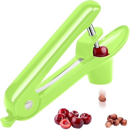 Dénoyauteur à cerises, outil de retrait de noyaux de cerises, dénoyauteur d'olives avec poussée manuelle, outil de retrait de noyaux d'olive avec design de verrouillage, extracteur de noyaux de