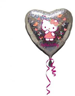 Pallone PALLONCINO in foil MYLAR H E L L O - K I T T Y tondo 45cm - Decorazione Feste, Party, Compleanno - Gonfiabile ad Aria o Elio - Fornito sgonfio