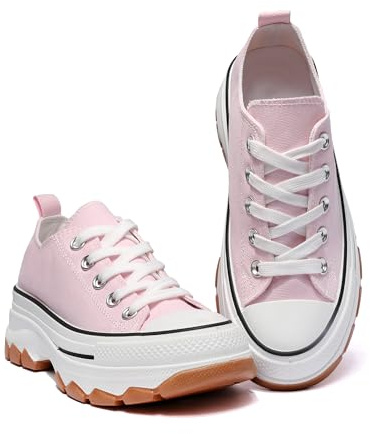 Kids Platform Canvas Trainers – Chunky Lace-Up Sneakers for Boys & Girls, Casual School & Play Shoes
