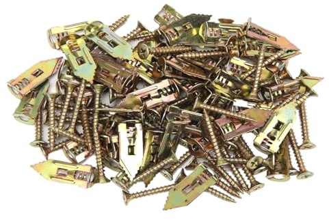 pluggar 10 mm robust träskruvssats, hålighetspluggar, pluggar, hemmafixare, säker väggmontering, expansionsskruvar, monteringsverktyg (100 st)