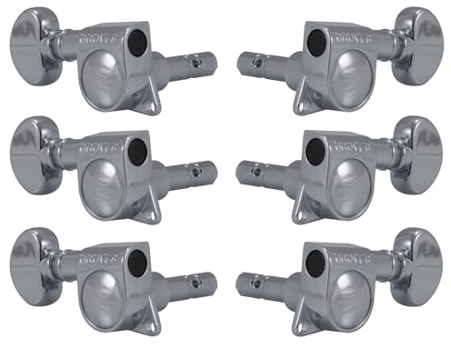 Grover 406C Rotomatic Mini 3 per Side Self Locking Machine Heads, Chrome