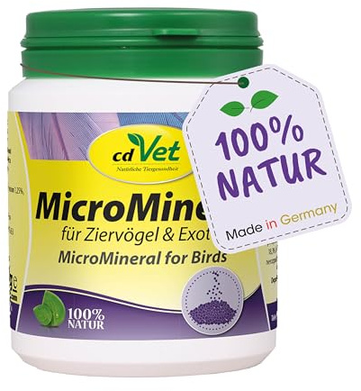 cdVet Naturprodukte MicroMineral für Ziervögel & Exoten 150g | natürliche Mineralstoffe aus pflanzlichen Zutaten