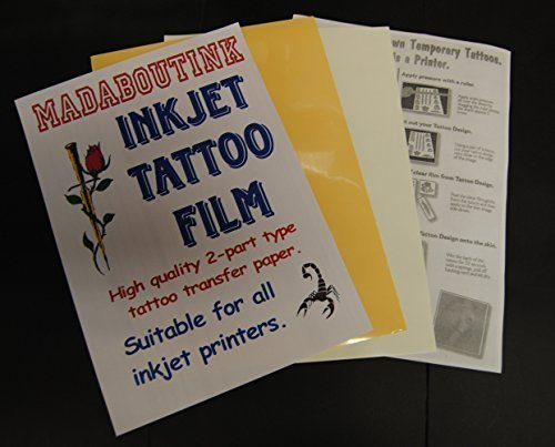 Madaboutink 2-delad pro bläckstråletatuering överföringspapper 3 x A4-ark