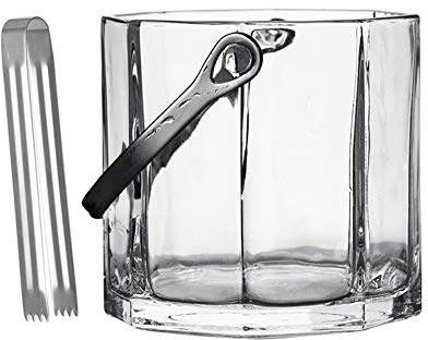 Glas Klar Eiseimer Eisbehälter Getränke Kühler,champagner Sektkühler,eiskübel,isolierung Eiseimer Eisbehälter Mit Eis Zangen,elegante Crystal Champagnerr Kühler Für Bar-b 11x12x7cm(4x5x3inch)