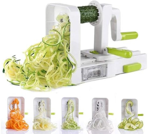 PIAOLING 4 Lama di Verdure spiralizer Pieghevole Veggie Pasta & Spaghetti di Patate di Verdure a Spirale Cutter Zucchini affettatrice