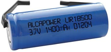 BATTERIA RICARICABILE LITIO Li-Ion 18500 3.7V 1300mAh LAMELLE A SALDARE
