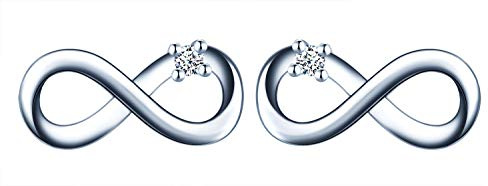 MicVivien Boucle d'oreille en argent 925 Le symbole infini Clou d'oreille orné zircon Boucle d'oreille Bijoux Cadeau pour femme fille