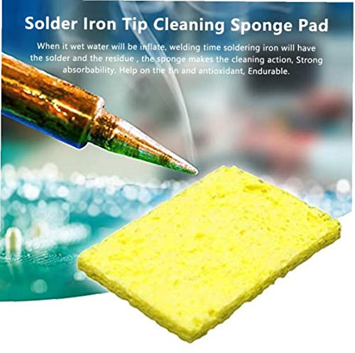Onsinic 10pcs High Temperature Resistant Heatstable Solder Thick Sponge Soldering Welding Accessories Soldering Iron Cleaning Sponges
