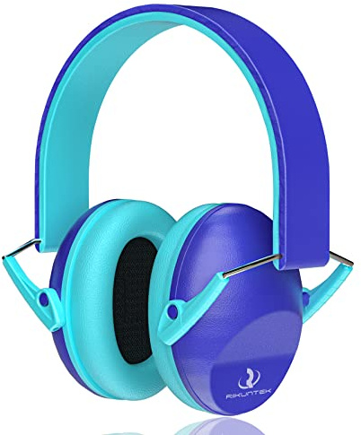 RIIKUNTEK Kids Ear Defenders, SNR 26dB Safety Earmuffs, Noise Cancelling Headphones for Protection, Hearing Reduction Muffs Fireworks, Concerts, Toddlers, Blue-green