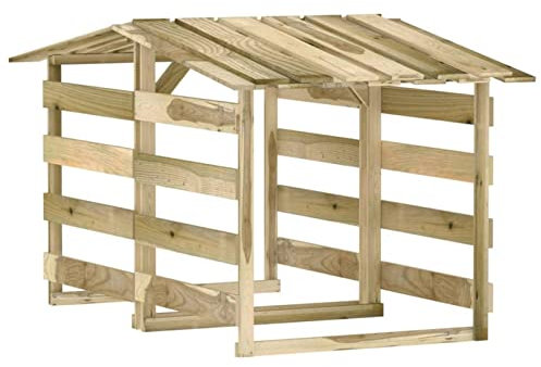 Gecheer Capanno,Legnaia,Portalegna,da Giardino,in Legno di Pino Impregnato,Pergola con Tetto,Rimessa per Legna da Ardere in Legno,Legnaia in Legno Giaridno,Portalegna da Esterno,Casetta Porta Legna