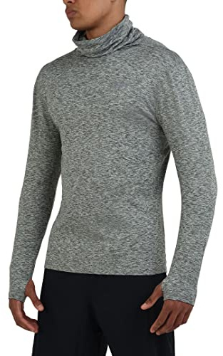 TCA Men's Warm Up Long Sleeve Training Workout Funnel Neck Thermal Running Top with Thumbholes