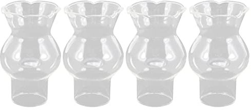 Minkissy Öllampe Ersatzglas Lampenglas Petroleumlampe Windlichtglas Stil B 4 Stück Transparente Kerzenhalter Öllampe Windlichter Gläser Tempel Party Zuhause Bankett im Freien