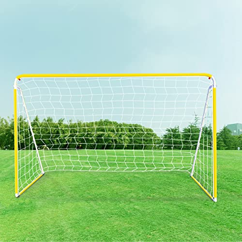 Anivia Portería de Fútbol para Niños 1.8 m x 1.2 m Portería de Fútbol Portátil con Marco de Metal para Jardín, Patio, Parque, Playa
