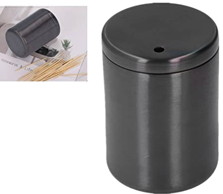 Zahnstocher Halter Spender, Edelstahl Zahnstocher Halter Zahnstocher Behälter Verdickung Zahnstocher Fall Aufbewahrungsbox Organizer Zahnstocher Fall Zahn Picks Lot Container für Home (schwarz)