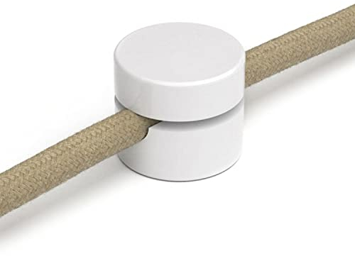 creative cables Fixation Murale Passe-câble Universel pour câble Textile de Large Section 3x1 et 3x1,5 et pour Le système EIVA - 2 pièces - Blanc