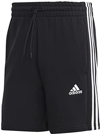adidas Herren Essentials French Terry 3-Stripes Shorts, Black, XL