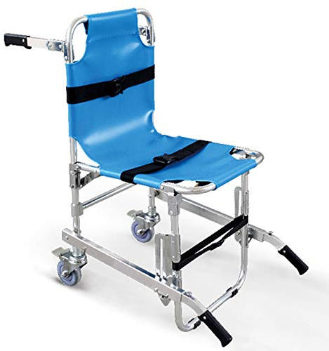 Silla médica portátil con 4 ruedas, silla plegable EMS para evacuación de bomberos de ambulancia, silla de escalera ligera y plegable