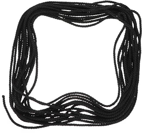 Mikikit Handketten-kordelzugseile 5 Mm Schwarz 10 M Gebundenes Seil Aus Polyestermaterial Ersatzschnur Zum Nähen Und Basteln