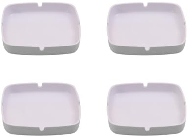 Posacenere elegante (4 posaceneri) in materiale anti bruciatura, anti urto, facile pulizia Produzione Italiana - Confezione da 4 pezzi (Bianco)