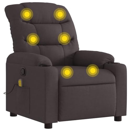 vidaXL Massagesessel Dunkelbraun Stoff