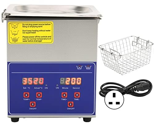 Industrial Ultrasonic Cleaner,Digital Stainless Steel Heater Timer Cleaning Equipment 2L PS?10A Digital Heated Sonic Cavitation Cleaner for Lab Tool Auto Part Retainer More (UK