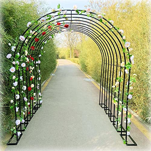 Arche Jardin Aluminium Largeur, Arche À Rosiers Métal, Filet À Plantes Grimpantes, Filet de Treillis, pour Récolte de Concombres, Légume, Vignes, Plantes Grimpantes,120x220x40CM
