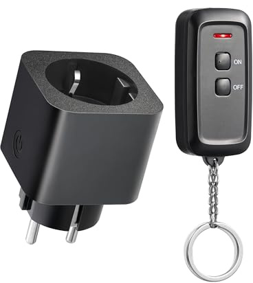 DEWENWILS Enchufes Inalámbricos Con Mando, 16 A 3680 W, Negro