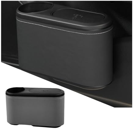 Adunsiaoto Auslaufsicherer Fahrzeug-Mülleimer, Wasserdichte Automotive Trash Can Mini Car Bin Mit Deckel, Praktischer Auto Mülleimer Mit Deckel Wasserdicht(Schwarz)