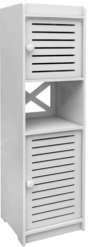 HUOLE Armadietti da bagno impermeabili, unità portaoggetti da bagno con ripiano aperto, armadietti da pavimento autoportanti, armadio angolare per camera da letto, cucina, corridoio, 22 * 20 * 75cm