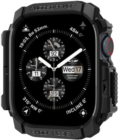 Spigen Rugged Armor Case Compatible with Apple Watch Series 11/10 42mm (2025/2024) - Matte Black