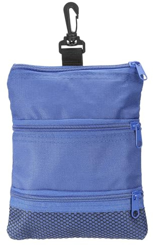 PATIKIL Golf Pouch Bag 7.8x7 Pollici, 3 Tasche con Cerniera per Palline da Golf con Clip per Oggetti di Valore Porta Tee Multi Tasca per Uomini Donne Portaoggetti, Blu
