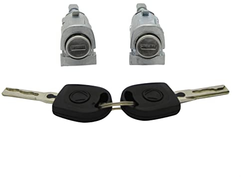 QASULER Links RECHTS TÜRSCHLOSSZYLINDER, for VW, for Golf 4 IV MK4, for Bora, A6, for Skoda, Fabia, for Polo, 1997-2003 OE 604837167 604837168 Auto-Zylinderschloss-Set