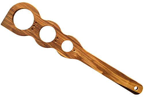 Olivenholz Spaghetti-Maß-Kochlöffel, 30 cm lang, 3 Portionsgrößen