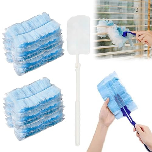 20 imanes de polvo de flash, cabezales desechables, recambios de plumero esponjosos, plumero electrostático desechable para limpieza, bloquea el polvo, la suciedad y el cabello para limpieza del hogar
