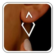 Inateannal Pendientes de Plata Cuadrados Abiertos con Diseño de Rombo y Cierre Atornillable