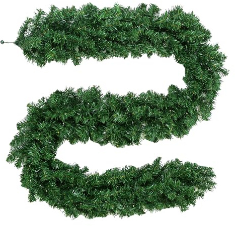 Weihnachtsgirlande, 2,7 m grüne Girlande Weihnachten, künstliche Kiefer grüne Girlande für DIY Dekoration, Dekoration, Weihnachtsgirlande für Tischsims, Wand, Innen- und Außendekorationen