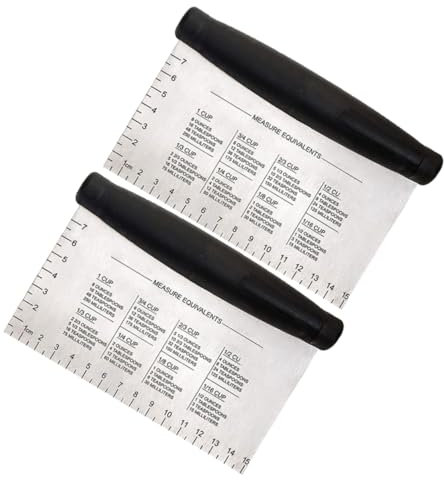 Cabilock 2piezas Cortador De Masa Inoxidable Rebanador De Masa Con Báscula Utensilios De Cocina Hogar