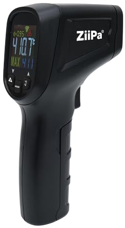 ZiiPa • Thermomètre Laser • Torno • Lecture ultra-rapide • Thermomètre Couleur • Plage de mesure étendue -50° +600° • Écran LCD pratique • Précision ajustable • Prêt à l’emploi avec Pile Incluse •