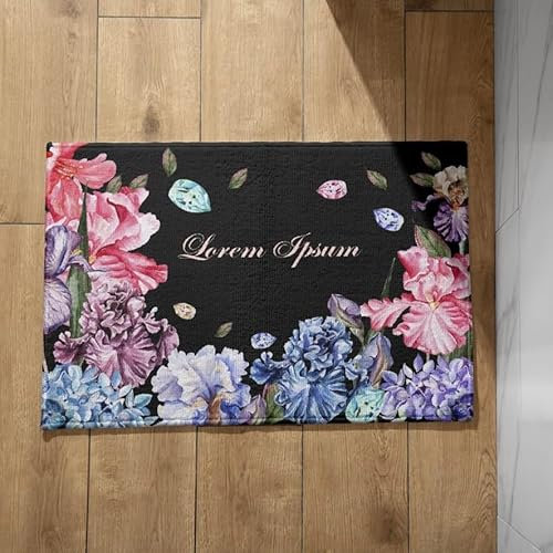 CEVAN Fußmatten Haustür Lustig Türmatte Modern Blumenkunst Schmutzfangmatte Landhausstil Fussmatten Haustür Innen Dünn 45x75cm