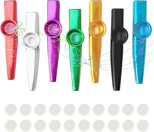 Kazoo Kazoos - Juego de 8 instrumentos musicales de plástico para guitarra, violín, piano, acompañamiento