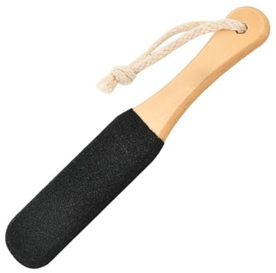 DAJING Fuß Bimsstein, Peeling Hornhautentferner, Bimsstein für Füße, Fußschrubber, abgestorbene Haut Entferner, Holzgriff, Schwarz